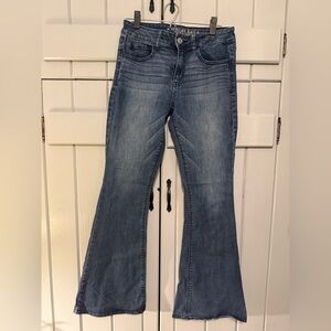 American Eagle Outfitters high rise artist Dark Blue Flare Jeans